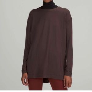 Lululemon Modal Pleated Back Long Sleeve Shirt French Press size 6 NWT